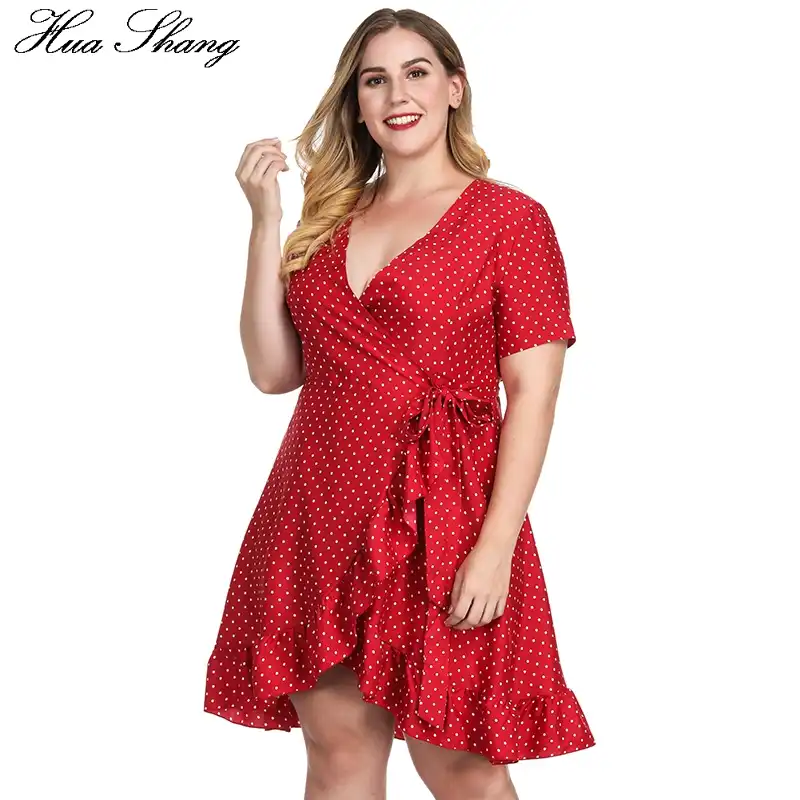 plus size red ruffle dress