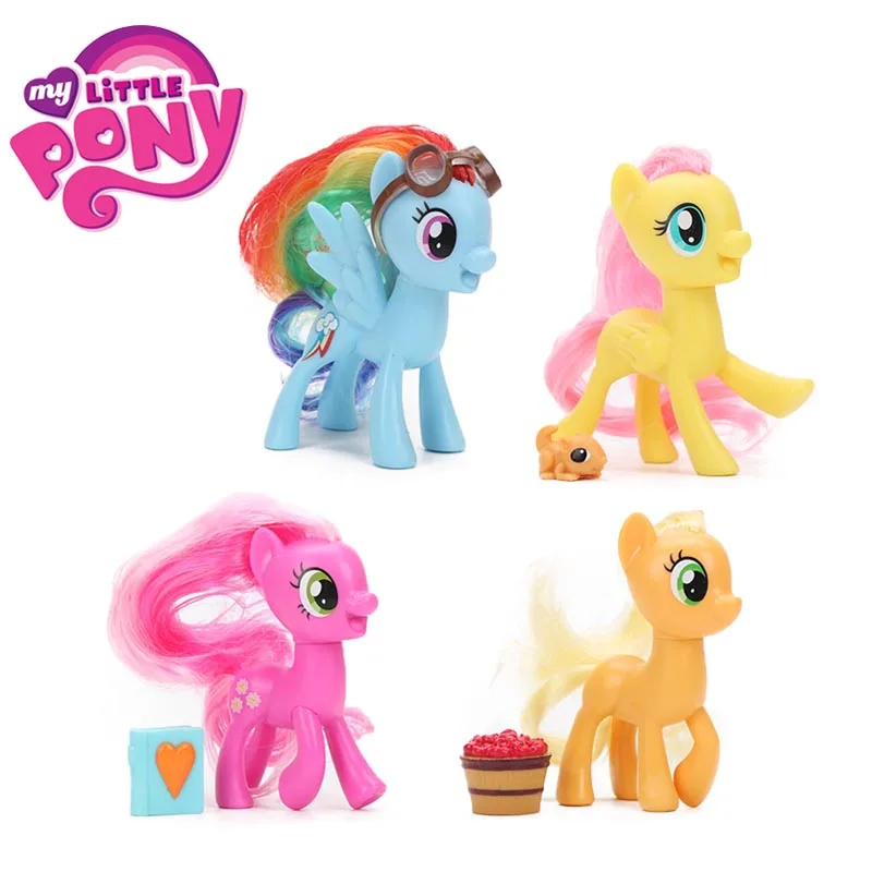 4 unids/set la magia de la amistad juguetes My Little Pony Rainbow Dash Applejack Fluttershy Cheerilee PVC figura de acción de colección modelo|action figure|pvc action figurelittle pony toys - AliExpress