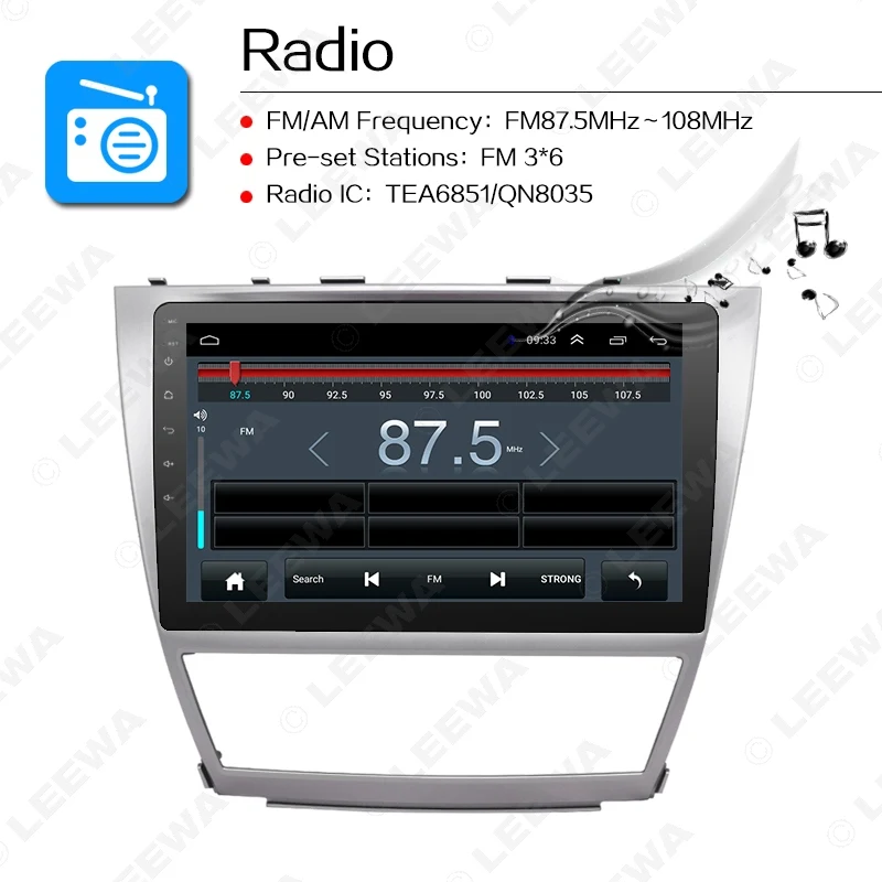 LEEWA 10,2 дюймов HD Android 8,1 четырехъядерный автомобильный медиаплеер с gps Navi Радио для Toyota Camry XV40/Daihatsu Altis получить: камера