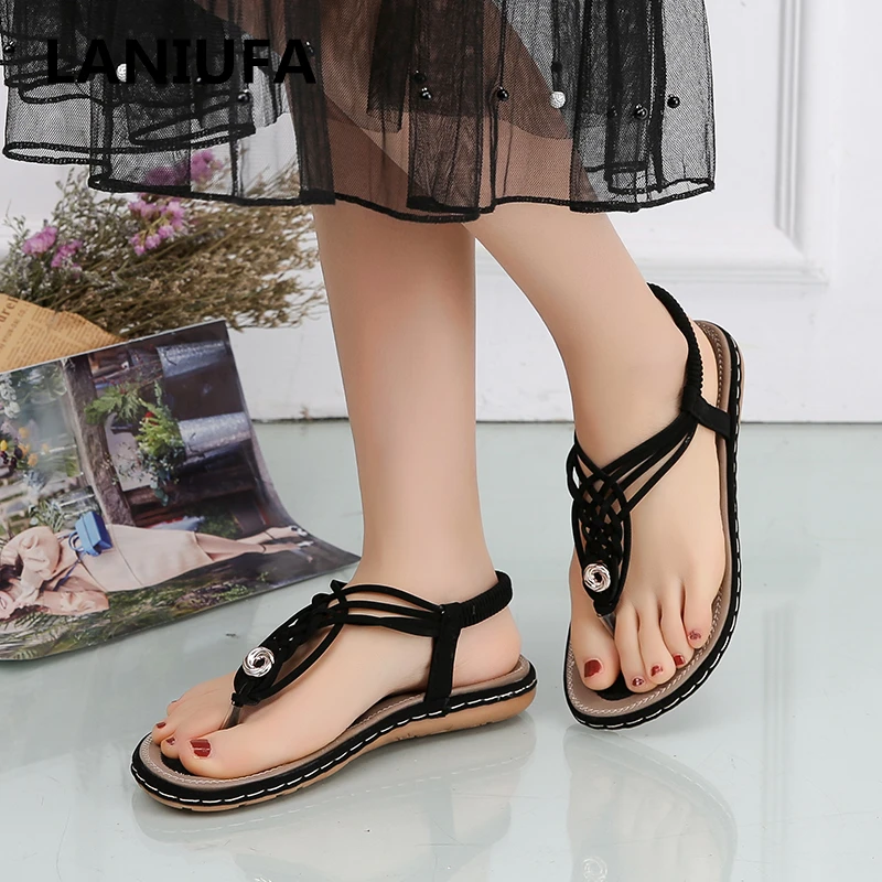 

new Summer Sandals Women Sandals Shoes Women Rome Gladiator Casual flats Sandals Beach Shoes Zapatos mujer plus size 35-43 #807