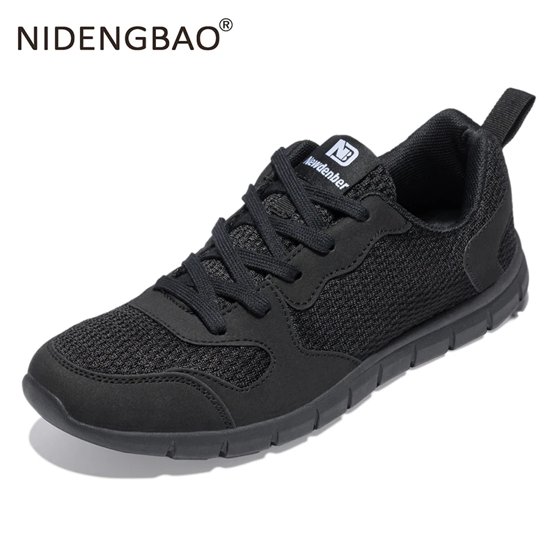 NIDENGBAO Men Running Shoes Outdoor Lightweight Sneakers For Male Mesh Breathable Walking Sport Shoes Size 39-50 Black Blue Gray