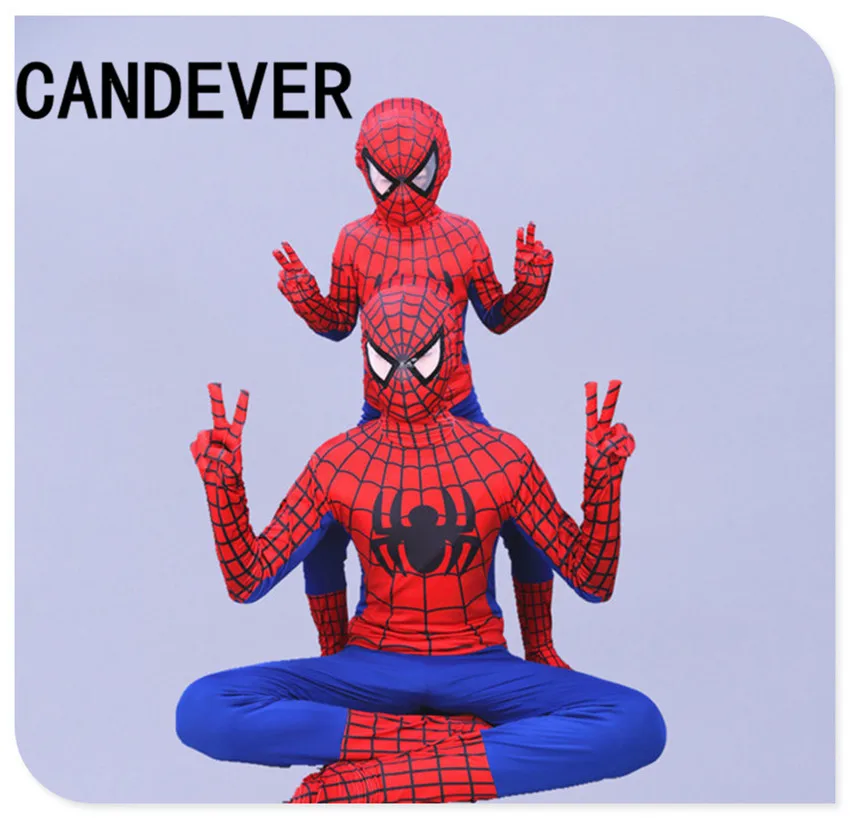 

Carnival new year halloween costume for boy children kids adult men red black the amazing spiderman costume spider man cosplay