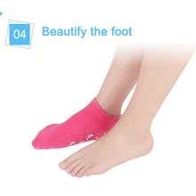 1 пара, оказывающего отшелушиващее и смягчающее действие носки SPA гель увлажняющий, забота о ногах, гель-содержащие спа-носки 789