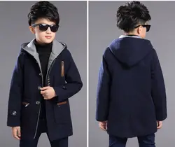 Куртка для мальчиков 2018 осень зимняя куртка для мальчиков детская Костюмы дети Теплая верхняя одежда с капюшоном пальто для мальчика