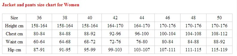 Fencing Jacket Size Chart