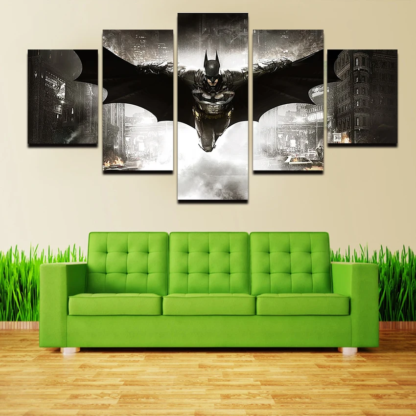5 Panel No Framed Printed Hd Movie Poster Batman Group