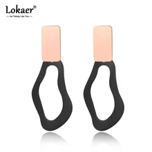 Lokaer трендовые серьги-гвоздики в форме уха из нержавеющей стали для женщин и девочек, черное/розовое золото, ювелирные изделия для подарка на годовщину E19070