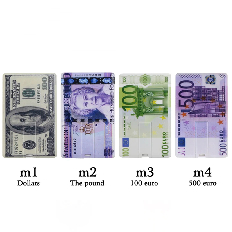 

Newest fashion USB flash drive dollars pen drive 4GB 8gb 16gb 32gb 64gb Pendrive memory euro usb2.0 stick gifts