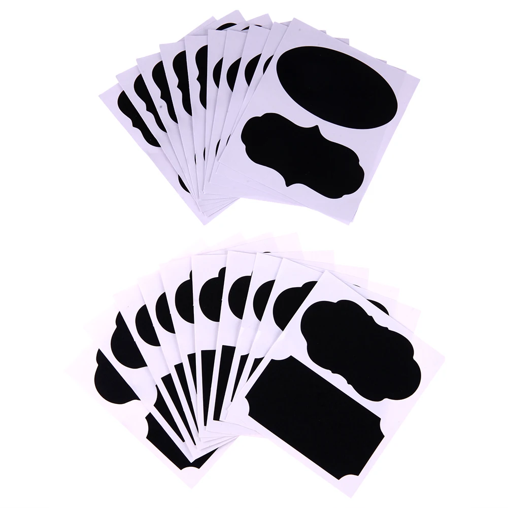 

40pcs/20set Blackboard Sticker Craft Kitchen Jar Organizer Labels Chalkboard Chalk Board Stickers Black Board 9 X 5 cm