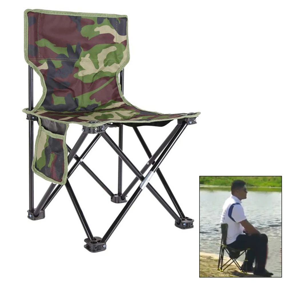 Portable Camouflage Folding Fishing Chair Seat for Outdoor Camping BBQ