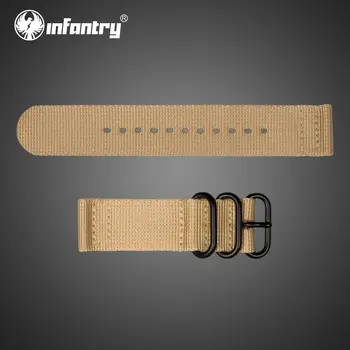 

INFANTRY 20 mm/ 22 mm Beige Watch Strap Durable Nylon Watch Band Black Stainless Steel Buckles Fabric Canvas Watches Accessories