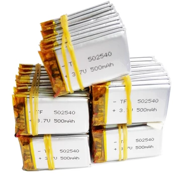 

wholesale 50 pcs 3.7V 500mAh Lithium Polymer LiPo Rechargeable Battery Li ion cells For Mp3 bluetooth smart watch GPS PSP 502540