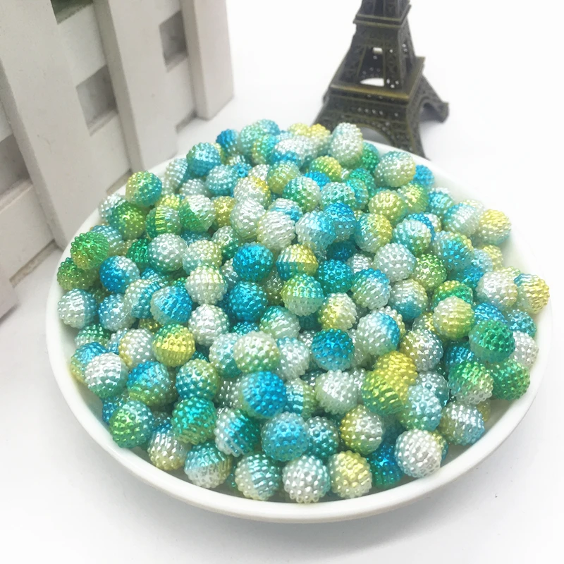 

New 50pcs 8mm Two-tone Round Pearl Plastic Beads Lot Craft Jewelry Making DIY Wholesale#Green