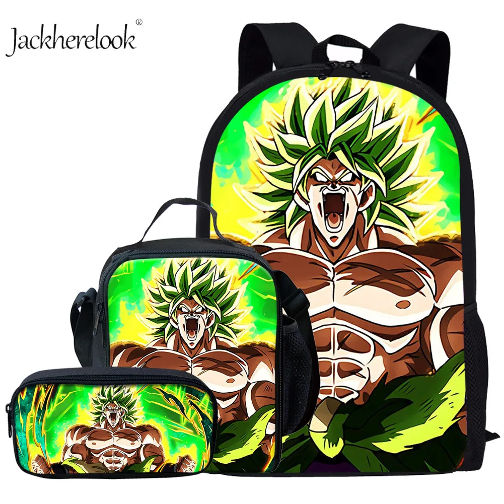 Jackherelook Dragon Ball Z Super Print 3PCS Set students Kids Boys Schoolbags Anime DBZ Ultra Instinct Goku Children Backpacks