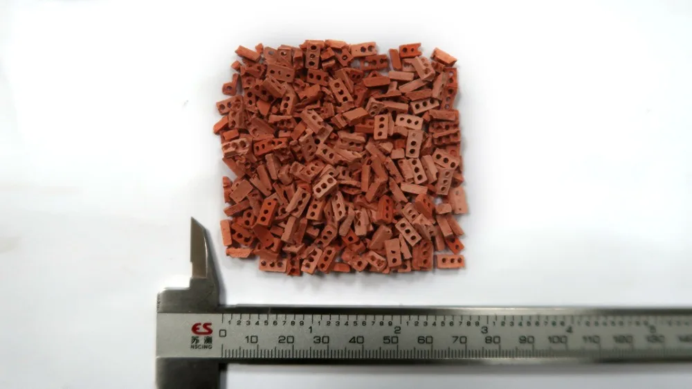 

335pcs 1/35 Scale Diorama WW2 European Building Scene Architectural Model Material Red three-hole Brick Wall Brick architecture