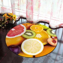 Летний Фруктовый узор Круглый Кристалл бархатистый коврик для кухни ванной комнаты 60#80#100 см коврик для ванной фрукты круглые аксессуары инструмент