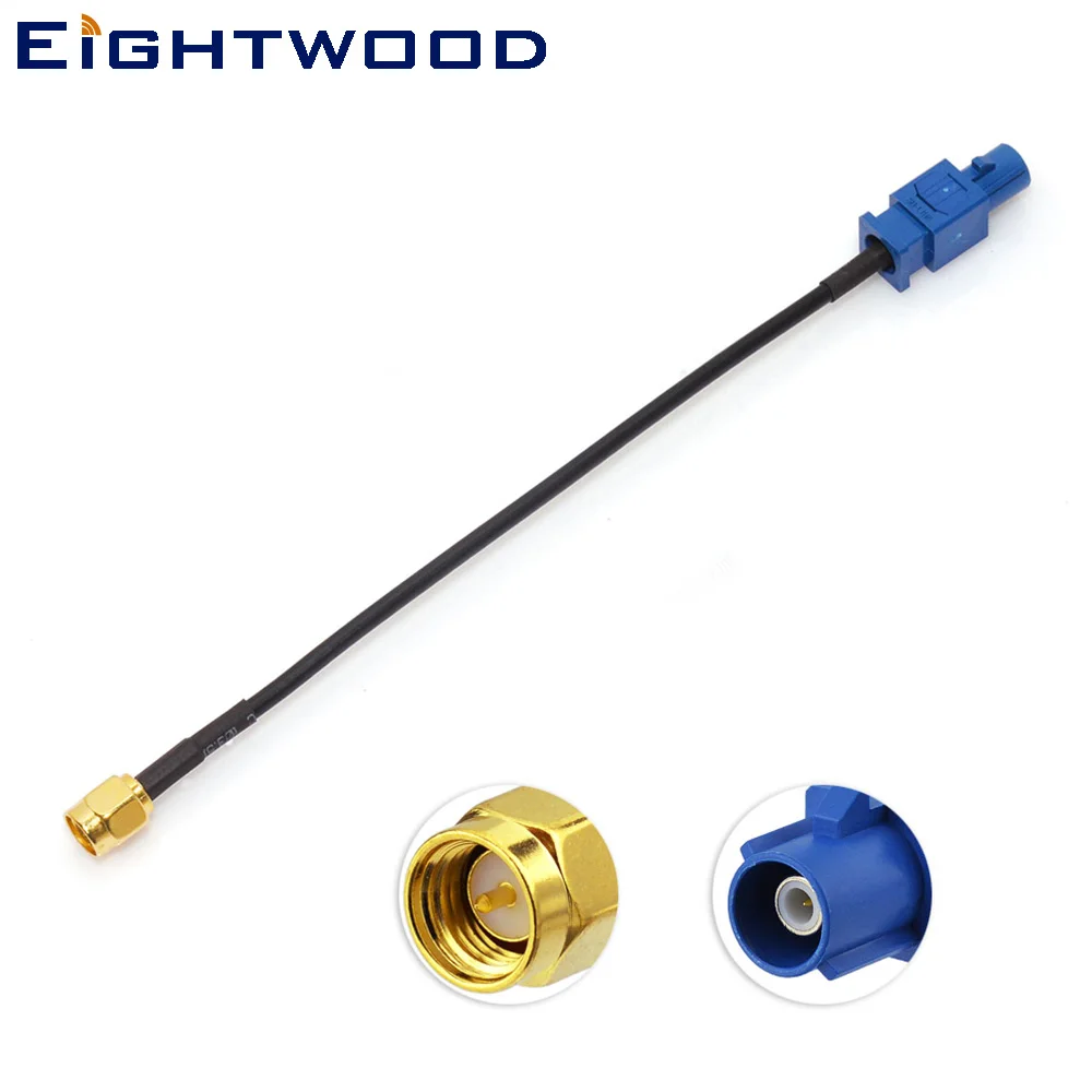 Eightwood Automotive GPS Antenna Adapter Cable Fakra C Code Male to SMA Male for Aftermarket