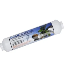 C.C.K. Filtre à eau T33 Post-filtre à charbon de noix de coco pour système d'osmose inverse, réduction du goût au chlore et des odeurs, avec connecteur