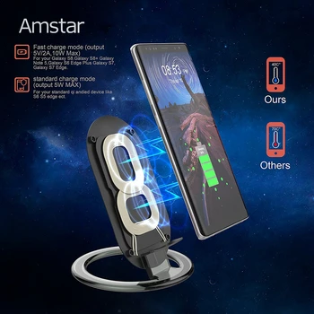 

Amstar 10W Qi Wireless Charger For iPhone 8 X XS Max XR Samsung S9 S8 Note9 Fast Charging Wireless Charger Desktop Charger Stand
