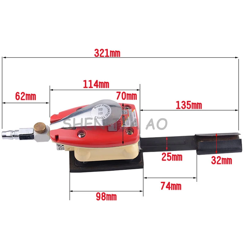 Длинный палец Пневматический поршневой шлифовальный станок длинная ручка пневматический шлифовальный станок Песочная бумага машина 1 шт