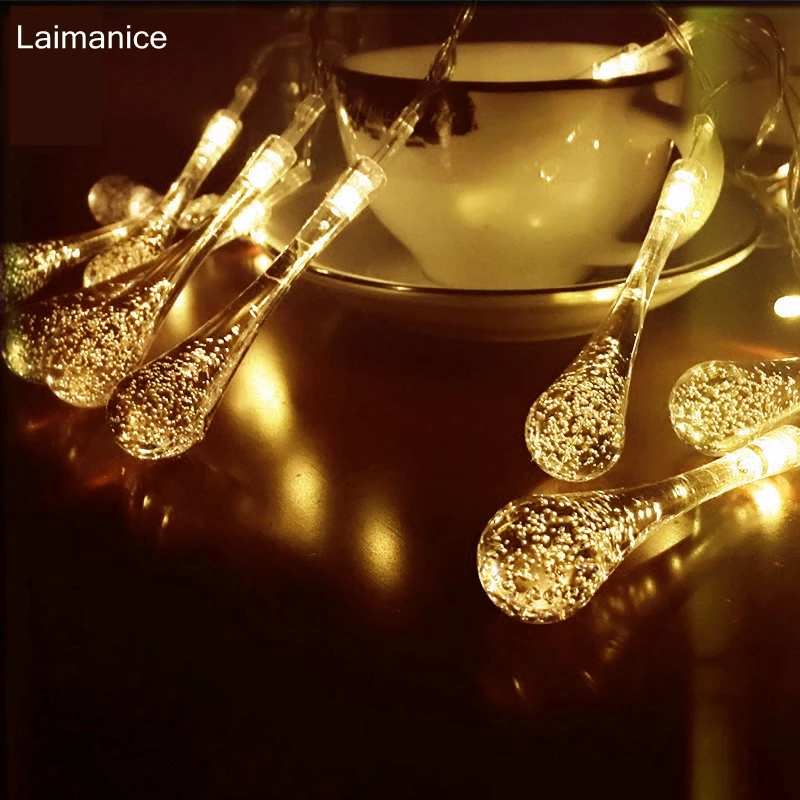 

10M 80 Led Crystal Bubble Water Drop battery powered Led String Lights Fairy Christmas Wedding holiday Party Decoration lighting