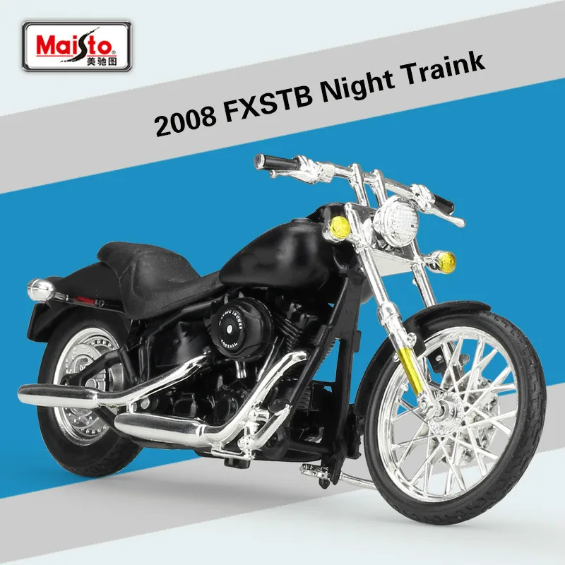 

Maisto 1:18 for Harley FXSTB Night Traink 2008 Motorcycle Simulation Alloy Model for Harley Offroad Racing Motorbike Model Toys