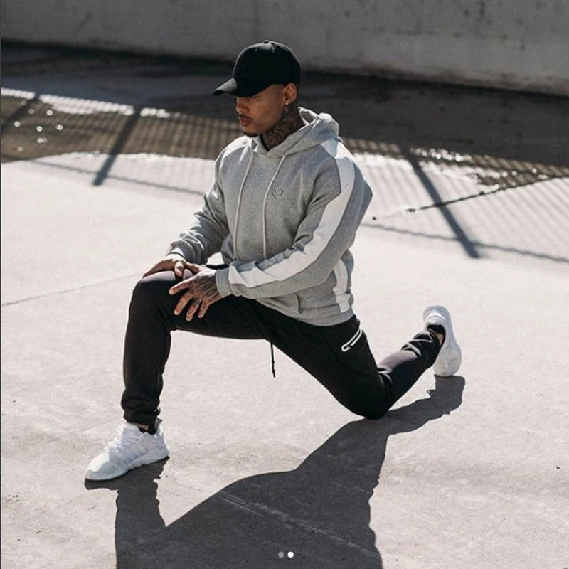 men Sport Suit Gym Sports Tracksuits-4