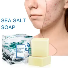 

100g Goat Milk Sea Salt Soap Removal Pimple Pores Acne Treatment Moisturizing Cleaner Handmade Face Care For Travel Wash Basis