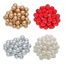 100 шт 1 см маленький искусственный цветок фрукты тычинки вишня Рождество пластик жемчужные ягоды для DIY Подарочная коробка карты Украшенные венки