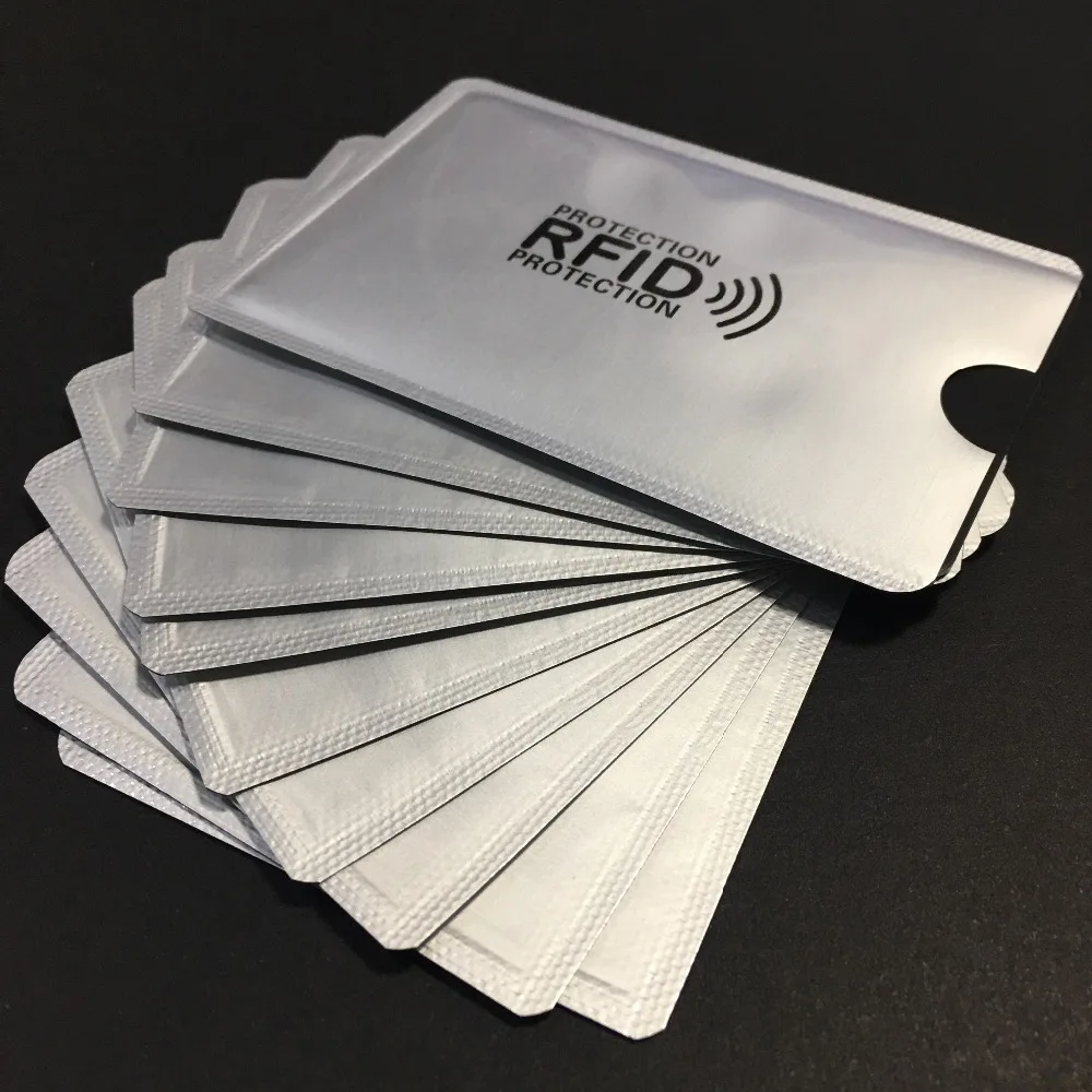 500pcs Anti Scan RFID Blocking Sleeve Credit Card case to Secure Identity ATM Debit Contactless ID Protector Holder printed