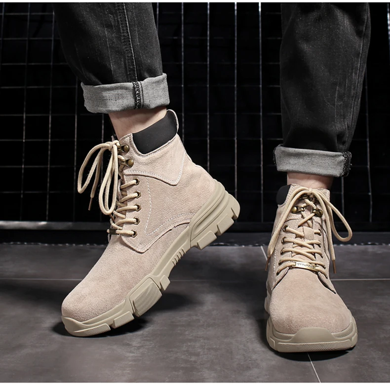 Winter Shoes Mens Combat Boots' Army Casual Motorcycle Ankle Boots Men's Lace-up Military Boots Tactical Desert Boot For Men New (8)