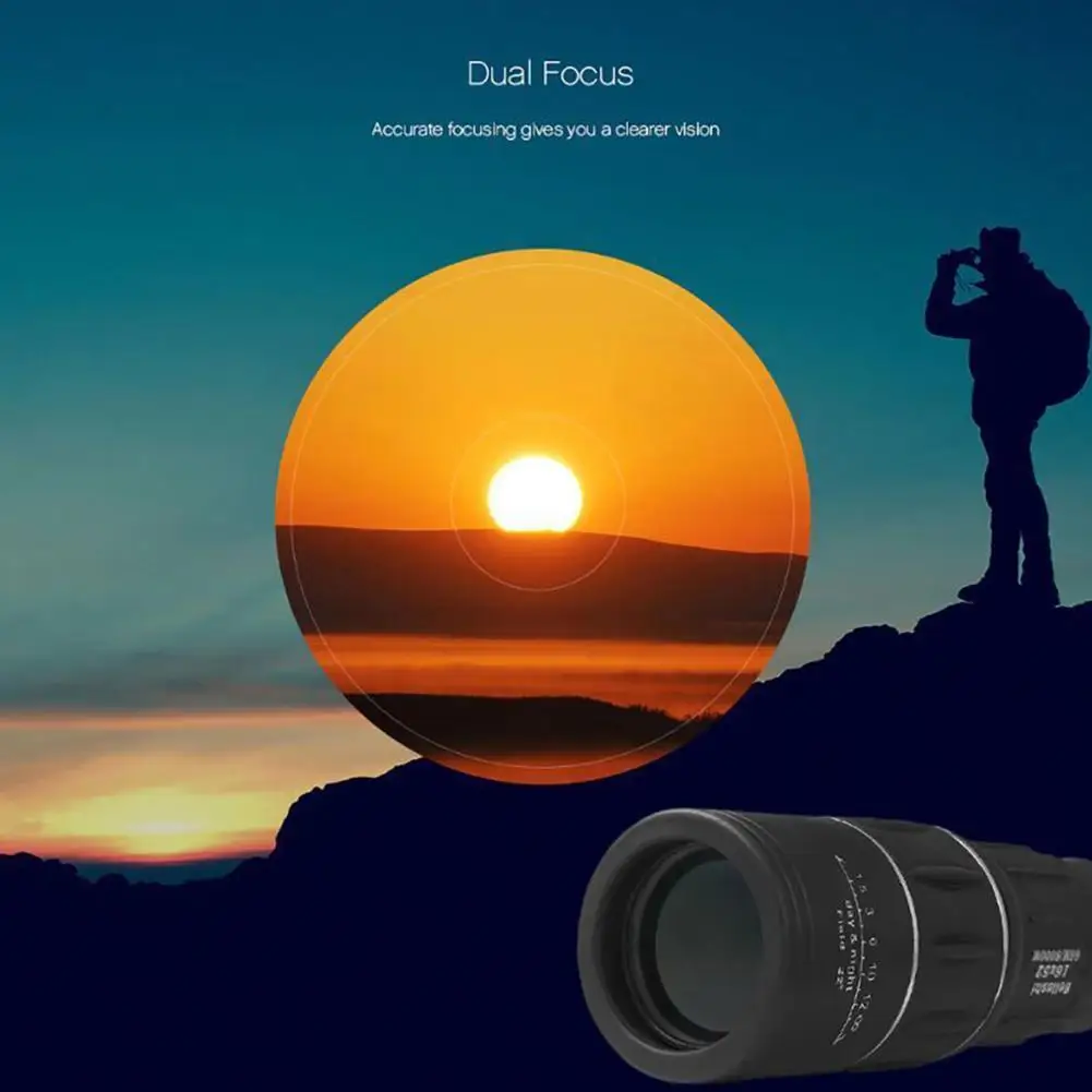 

16x52 Dual Focus Monocular Spotting Telescope kit Zoom Optic Lens Telescope Night Vision HD Prism for Travel bird watching