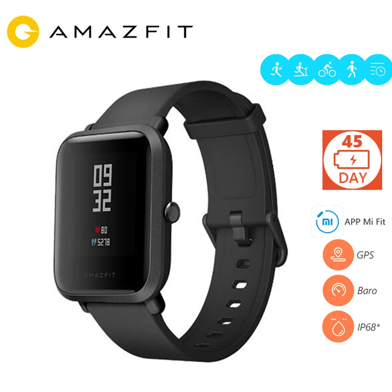 Pаспродажа HUAMI Amazfit Смарт часы Youth Bip BIT PACE Lite 32g Ультра светильник с экраном 1,28
