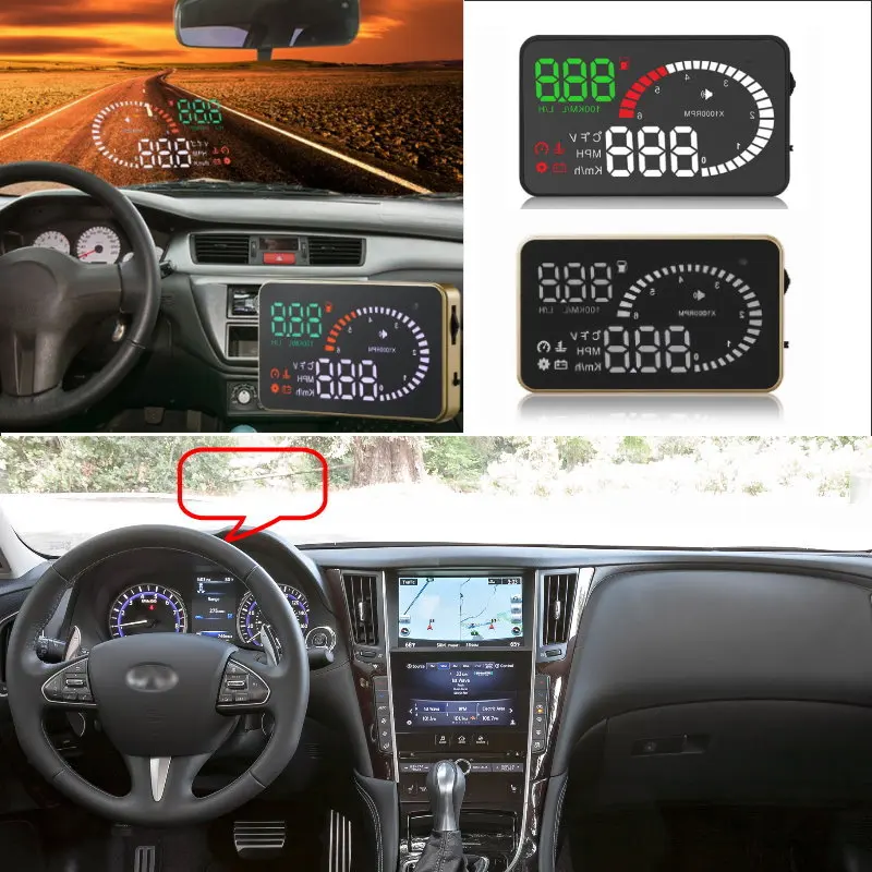 Автомобильный HUD Дисплей на голову для Infiniti G35/G37/Q50/FX35/QX35/QX60 дисплей цифровой