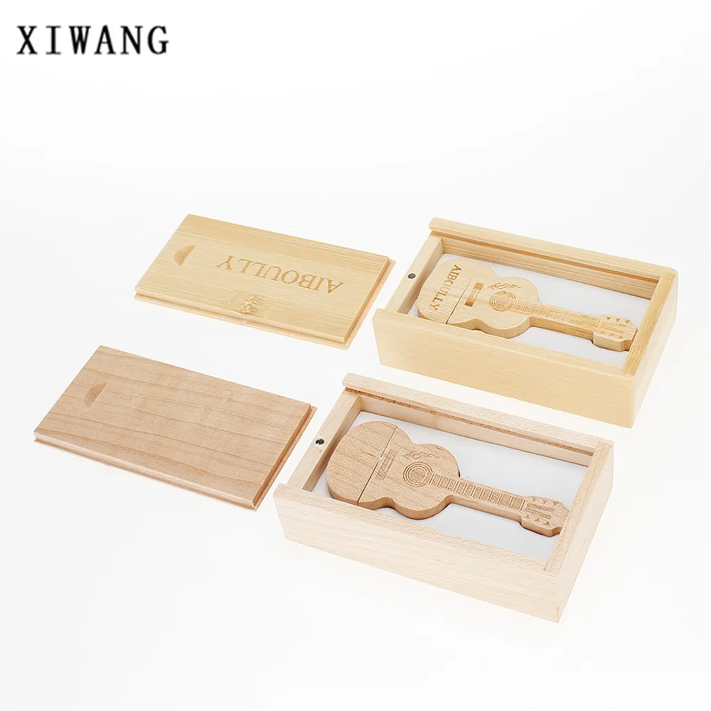 

new usb flash drive 32GB natural wood bamboo guitar USB memory stick 2.0 4GB 8GB pendrive 16GB pen drive 64GB gift free shipping