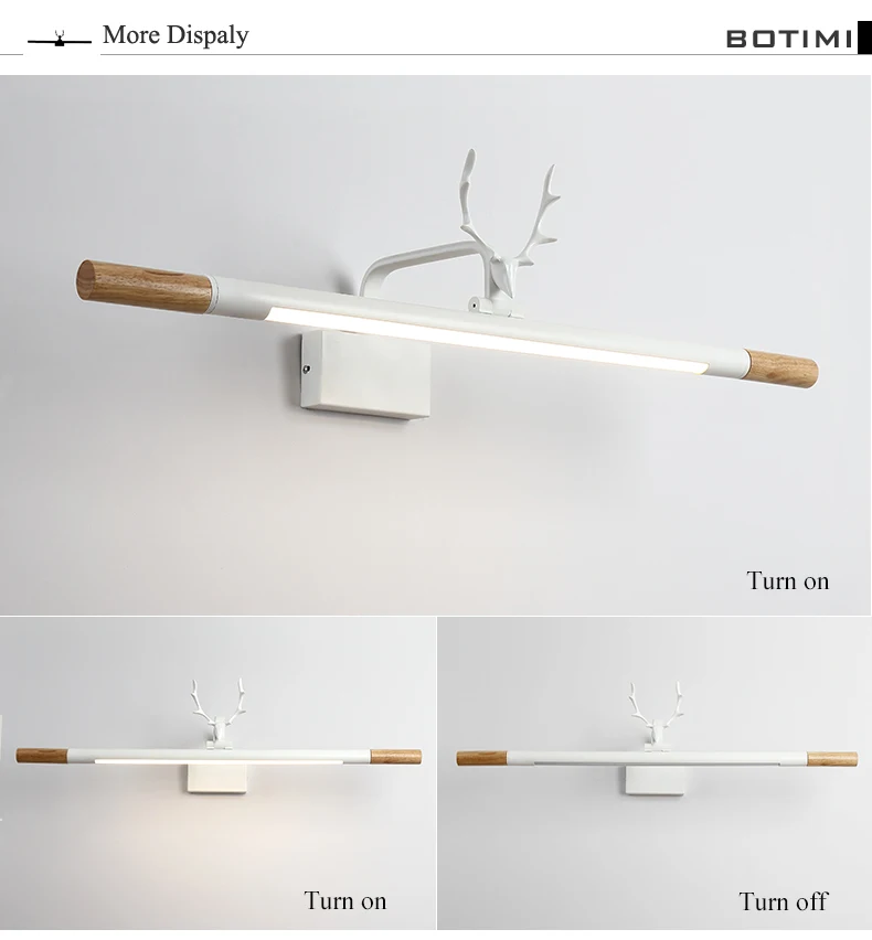 BOTIMI 220V светодиодный настенный светильник для ванной комнаты, белый зеркальный светильник, деревянный настенный светильник, современный прикроватный светильник, настенный светильник