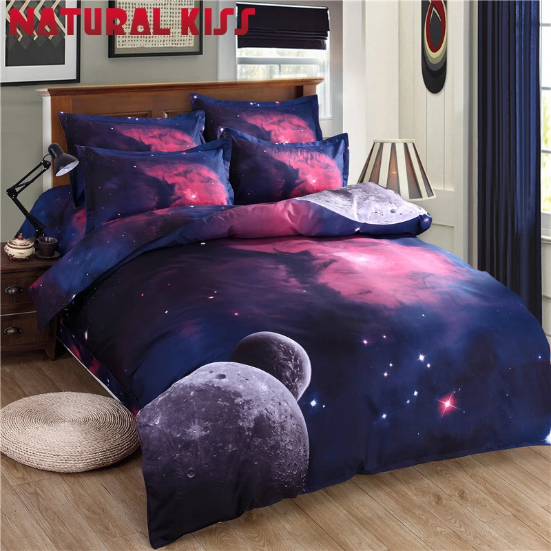 

2016 Hot Star Galaxy bedding sets twin full queen size Universe Outer Space 4pc duvet cover set with bedsheet pillowcases