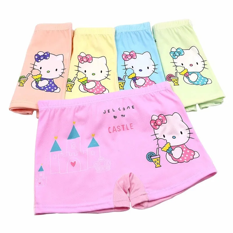 

10 Pcs/Lot Cartoon Hello Kitty Kids Underwear Cute Baby Girls Briefs High Quality Soft Short Panties For Children Clothing 6-13T
