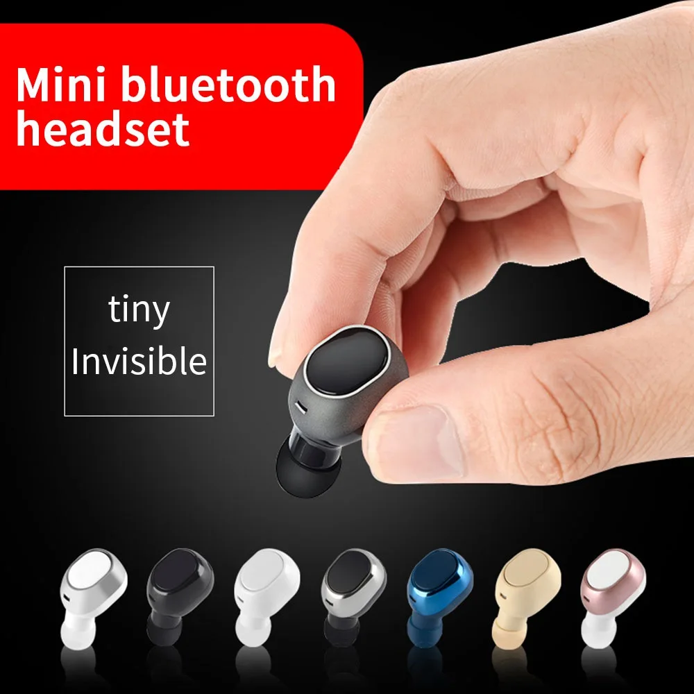 KISSCASE Mini Wireless Bluetooth Earphone 3D Stereo Wireless Hands Free In Ear Headset With Microphone Sport Gaming Tiny Headset