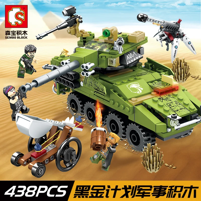Модели строительные игрушки 11694 438 шт военный армейский Танк Chariot оружие Encirclement