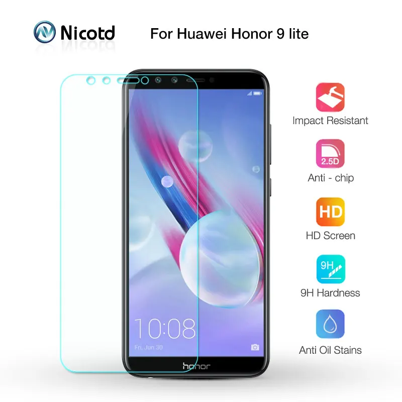 Nicotd 9H Премиум Закаленное стекло для Huawei Honor 9 lite защита экрана закаленная Защитная