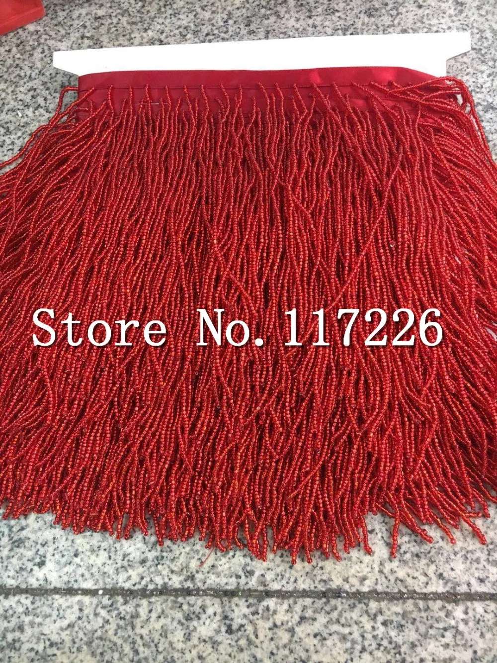 beaded Fringe Ribbon Trim Fringe Tassel Lace Trim in red color for
