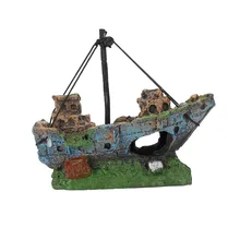 Пиратский корабль, украшение для аквариума, декоративная лодка, украшение для аквариума