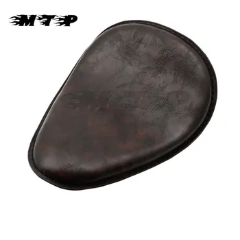 

Motorcycle Vintage Driver Solo Seat Cushion Retro Seat Pad For For Harley Yamaha Bobber Custom Chopper Cruiser Cafe Racer Brown