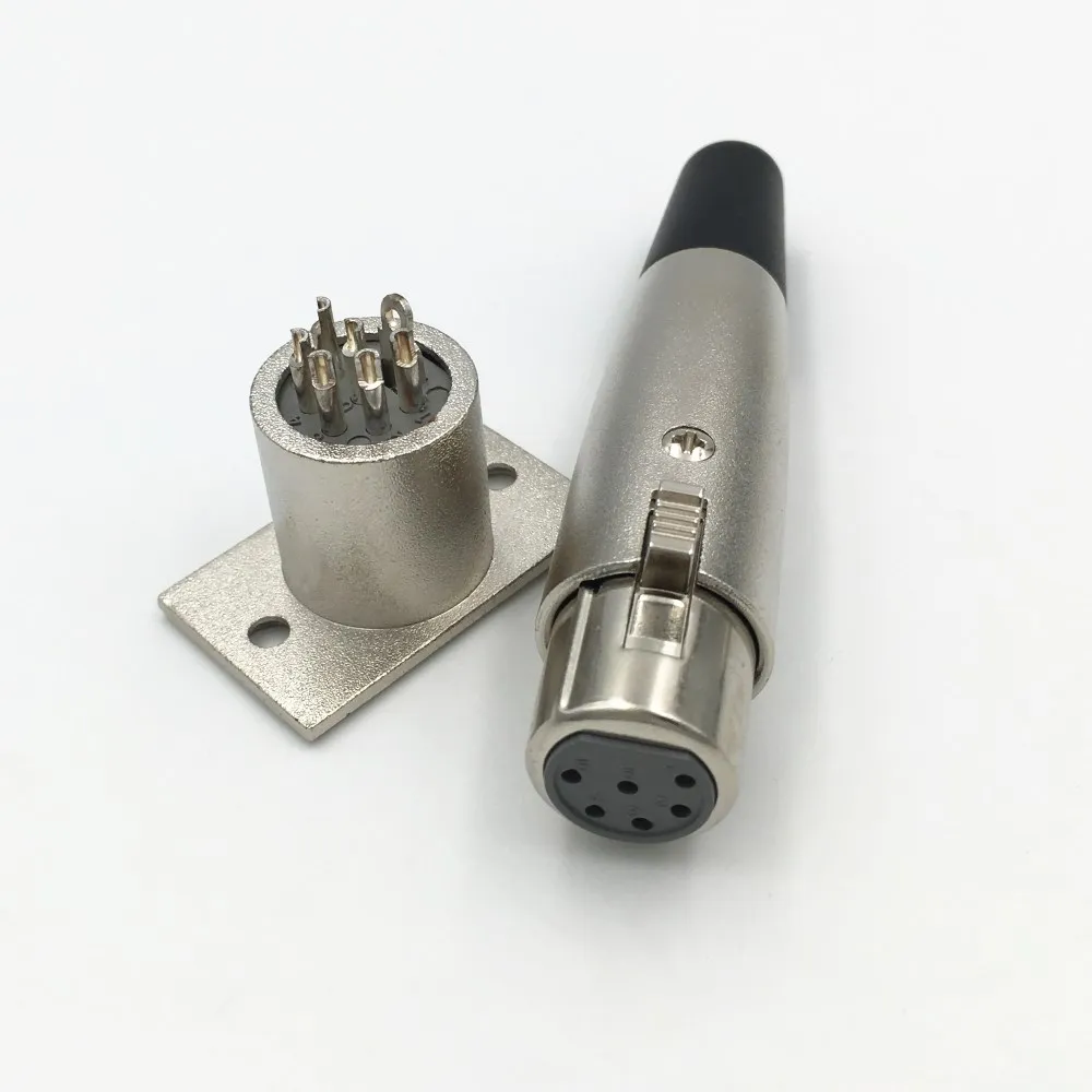 1 комплект 6 контактный разъем XLR Мама + папа аудиоразъем для микрофона