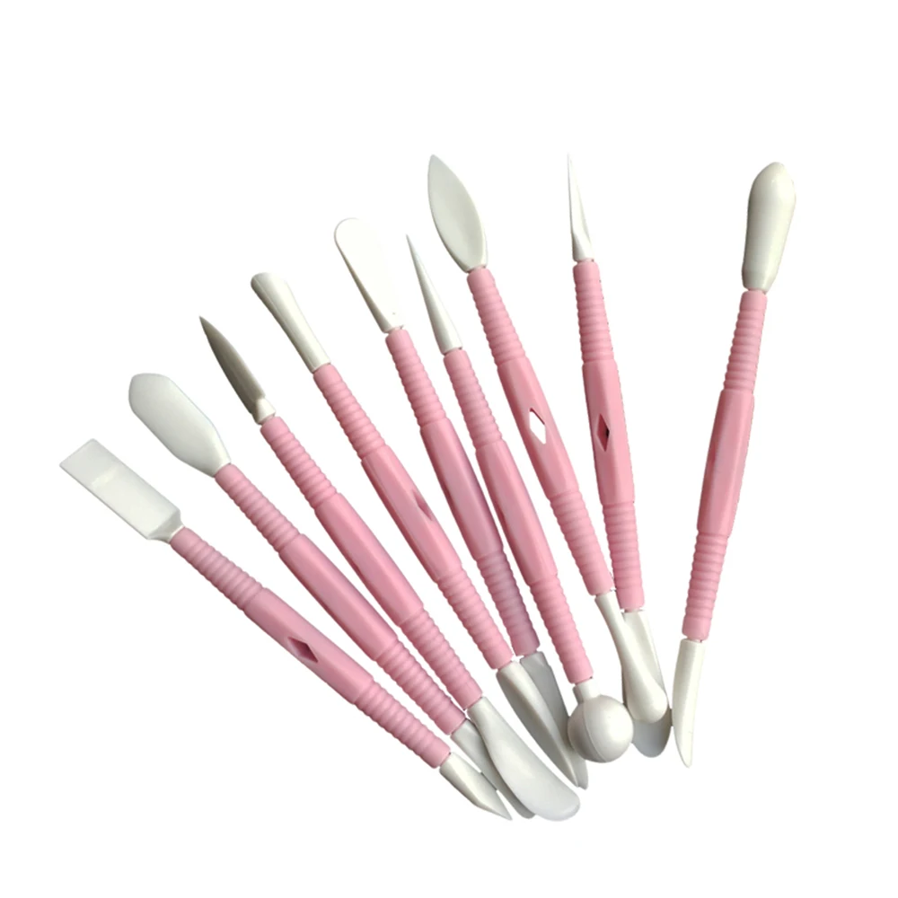 

9pcs/Set Cake Baking Clay Pottery Modeling Carving Tools For Sculpture Double-end Embossing Stylus Kitchen Cutting Kit