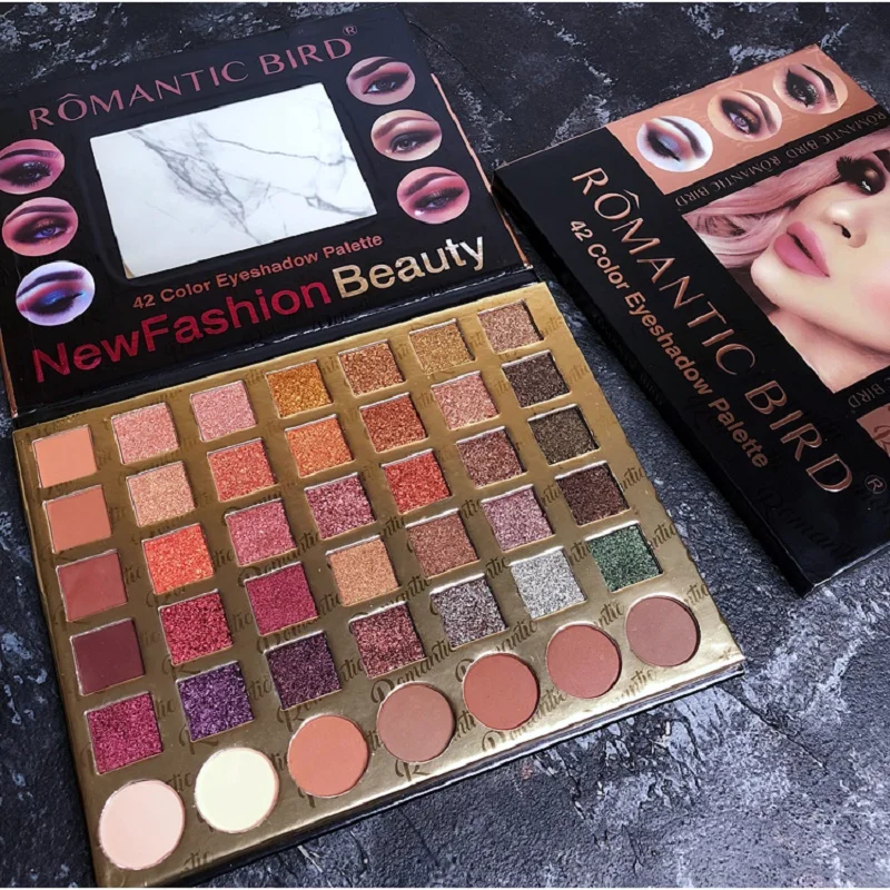 

Maquiagem 42 Color Eyeshadow Palette Pink Sweet Glitter Eye Shadows Matte Shimmer High Pigment Makeup Brushes Korea Beauty