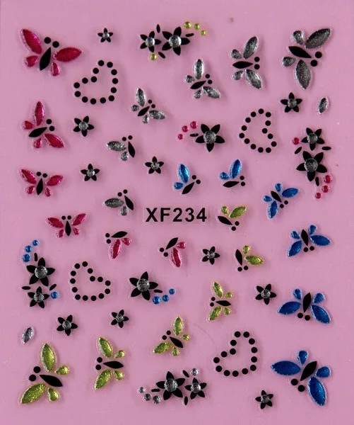 3 листа новые японские наклейки для ногтей конструкции клейкие стикеры 3D на ногти Nail Art Наклейки Makep искусство украшения XF228-242 - Цвет: XF234 3 sheet