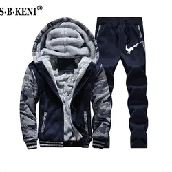 2019 Fashion Thick Tracksuit Sets Men Fleece Hooded Jacket+Pants Sweatshirt Two Piece Hoodies Sporting Suit Coat SportSet 2019 Fashion Thick Tracksuit Sets Men Fleece Hooded Jacket+Pants Sweatshirt Two Piece Hoodies Sporting Suit Coat SportSet