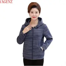 Высококачественные модные новые Топы среднего возраста Весенняя женская одежда большого размера с капюшоном короткая куртка пальто Топы 763